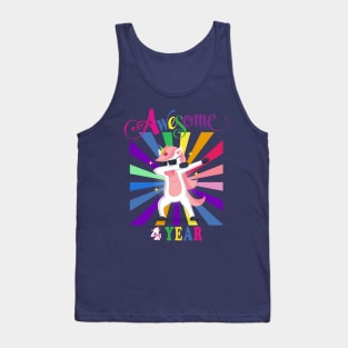 4th Birthday Unicorn Tank Top